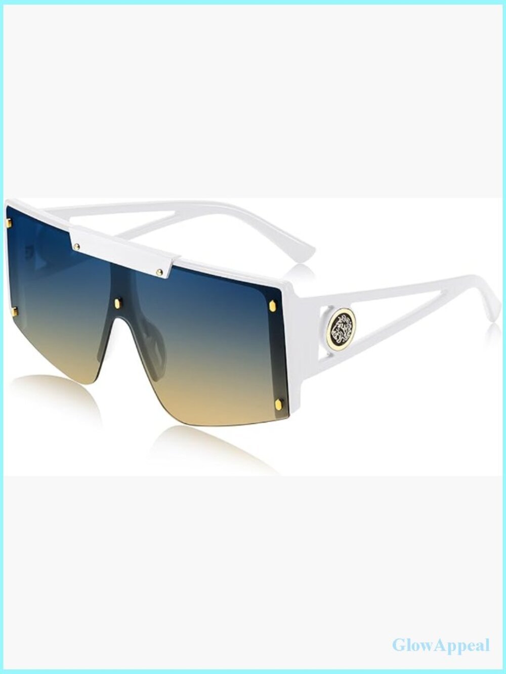 Oversized Square Flat Top Shield Sunglasses for Men Women Unisex